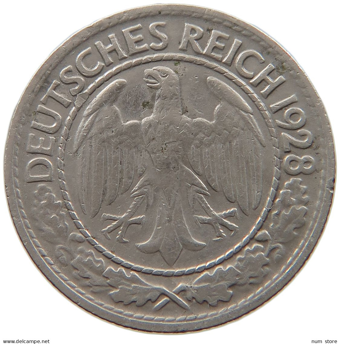 WEIMARER REPUBLIK 50 REICHSPFENNIG 1928 D  #MA 099451 - 50 Rentenpfennig & 50 Reichspfennig