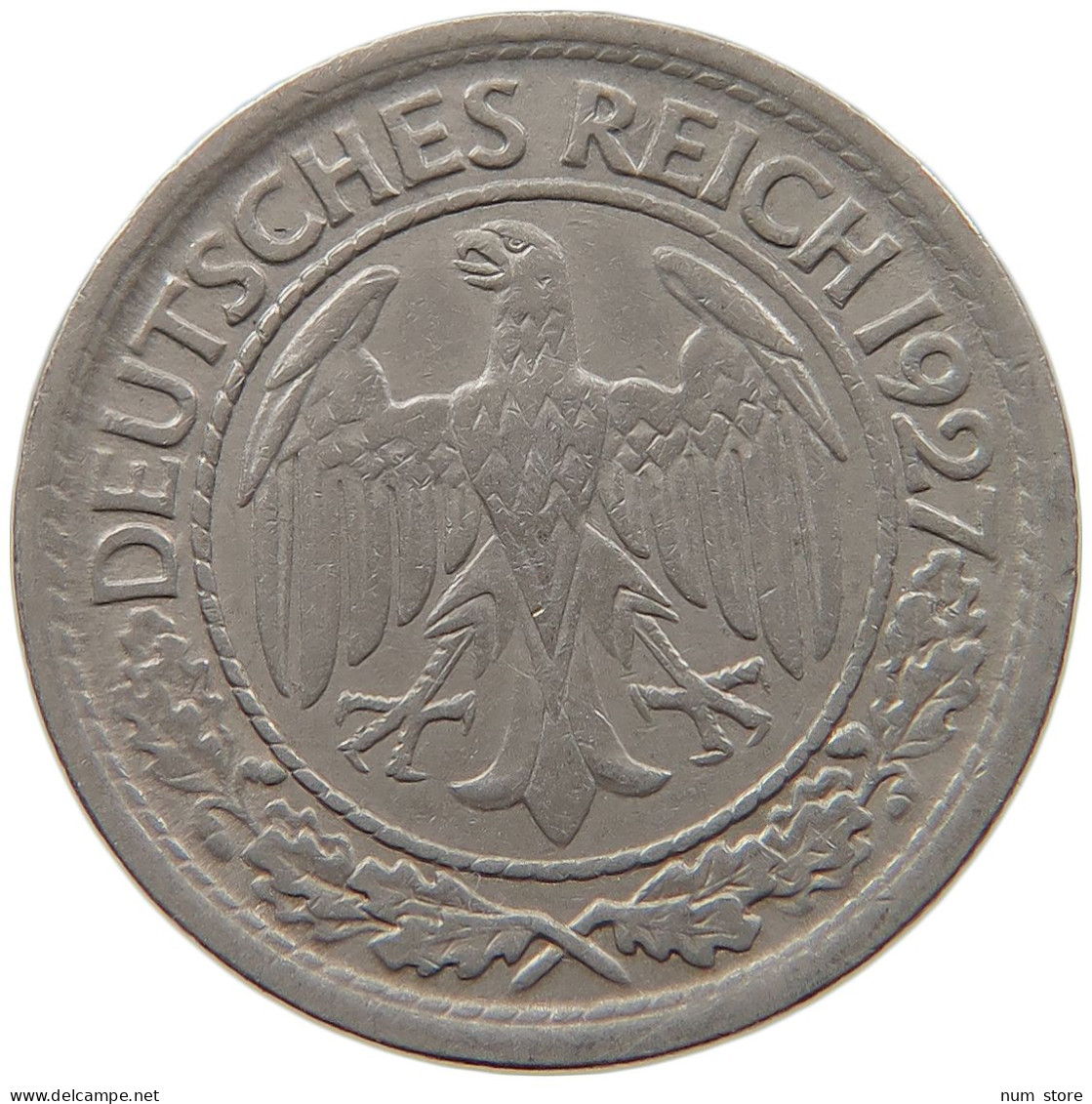 WEIMARER REPUBLIK 50 REICHSPFENNIG 1927 A  #MA 099487 - 50 Rentenpfennig & 50 Reichspfennig