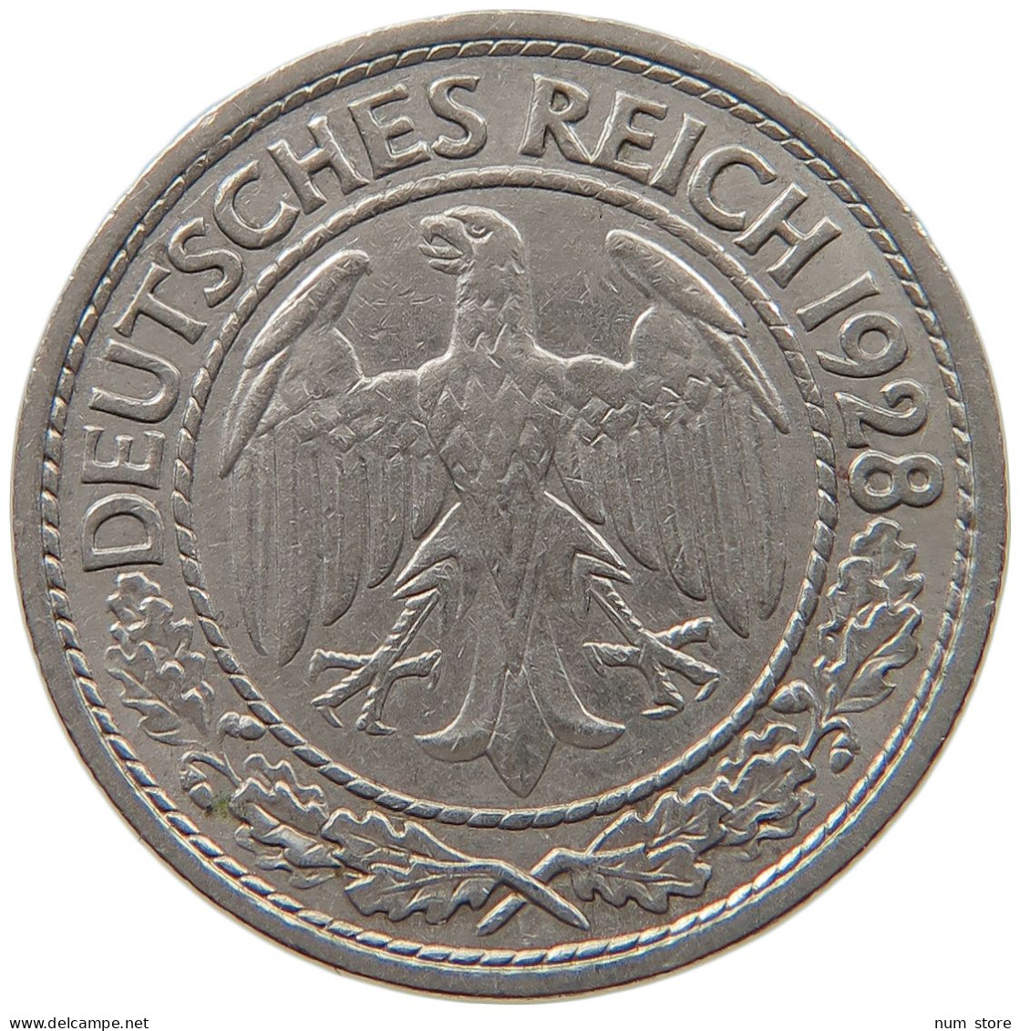 WEIMARER REPUBLIK 50 REICHSPFENNIG 1928 A  #MA 099456 - 50 Renten- & 50 Reichspfennig