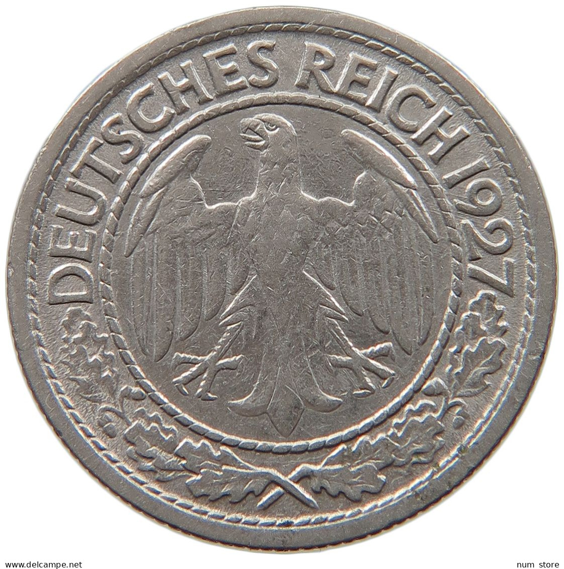 WEIMARER REPUBLIK 50 REICHSPFENNIG 1927 E  #MA 099453 - 50 Rentenpfennig & 50 Reichspfennig