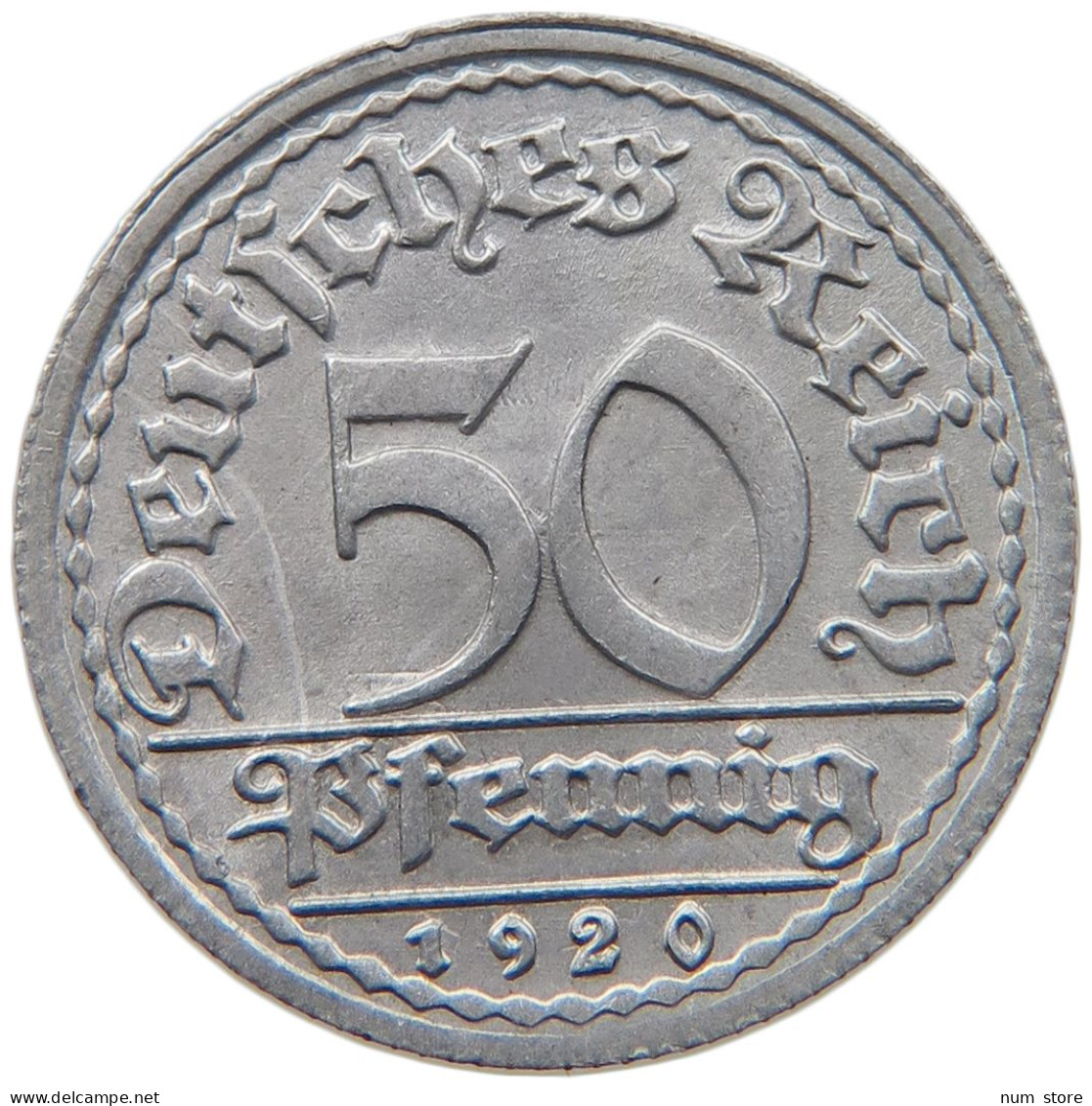 WEIMARER REPUBLIK 50 PFENNIG 1920 F  #MA 098840 - 50 Renten- & 50 Reichspfennig