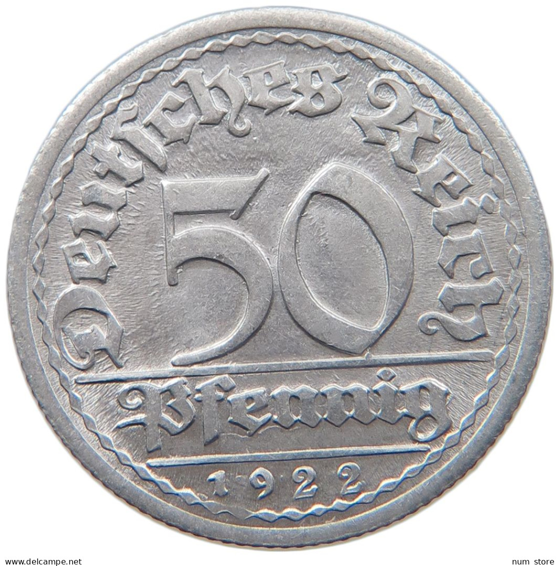 WEIMARER REPUBLIK 50 PFENNIG 1922 G  #MA 098824 - 50 Renten- & 50 Reichspfennig