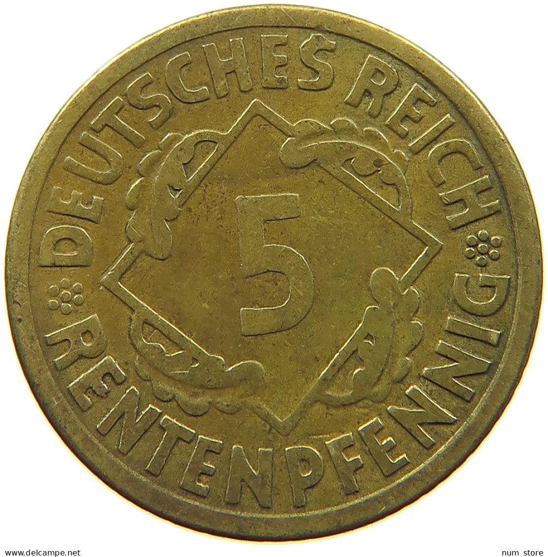 WEIMARER REPUBLIK 5 RENTENPFENNIG 1923 A DEZENTRIERT #MA 099018 - 5 Renten- & 5 Reichspfennig