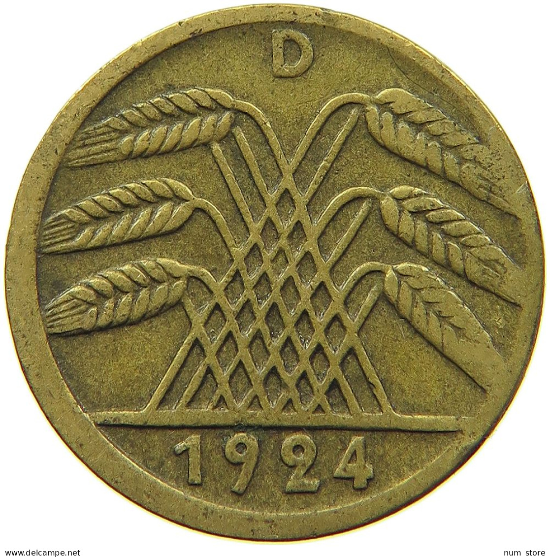 WEIMARER REPUBLIK 5 RENTENPFENNIG 1924 D DEZENTRIERT #MA 099012 - 5 Rentenpfennig & 5 Reichspfennig