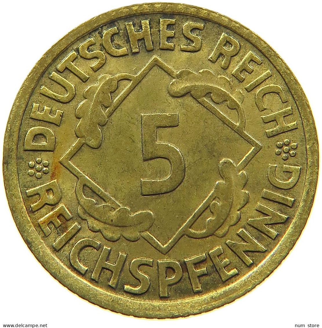 WEIMARER REPUBLIK 5 PFENNIG 1935 A FEHLPRÄGUNG #MA 099000 - 5 Rentenpfennig & 5 Reichspfennig