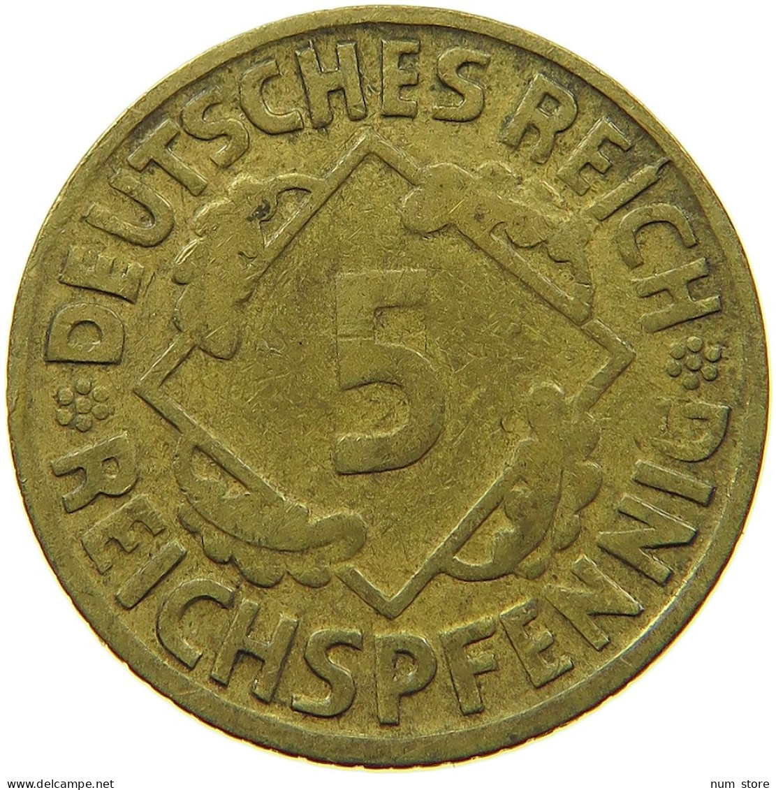 WEIMARER REPUBLIK 5 PFENNIG 1925 D DEZENTRIERT #MA 099014 - 5 Renten- & 5 Reichspfennig