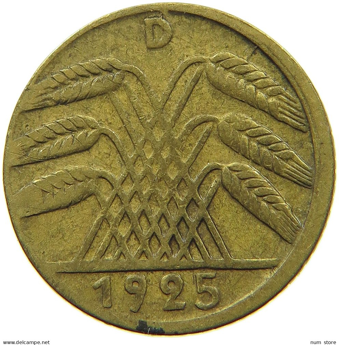 WEIMARER REPUBLIK 5 PFENNIG 1925 D DEZENTRIERT #MA 099014 - 5 Renten- & 5 Reichspfennig