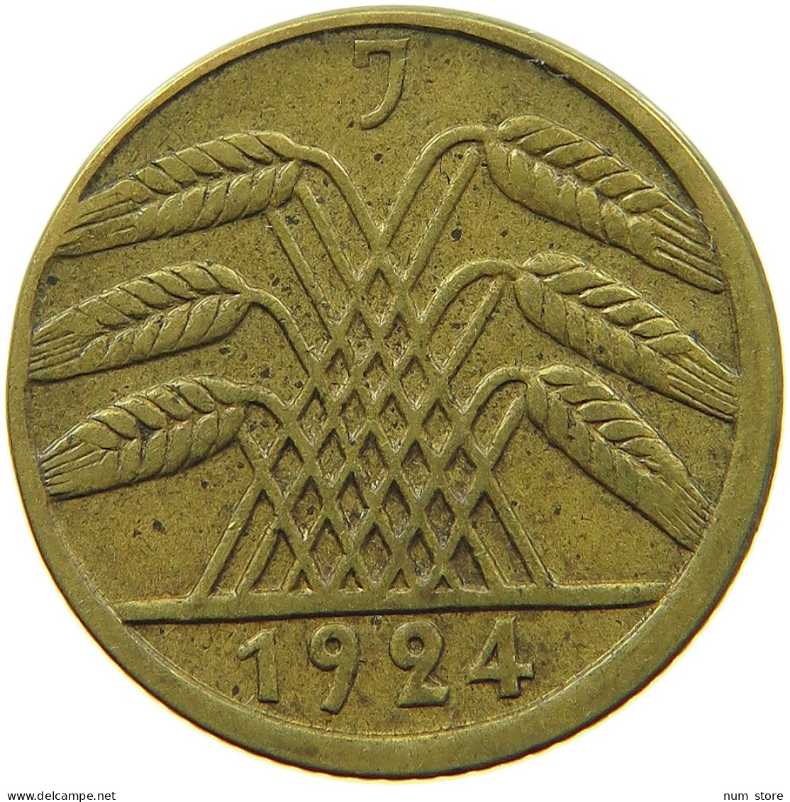 WEIMARER REPUBLIK 5 PFENNIG 1924 J DEZENTRIERT #MA 099015 - 5 Rentenpfennig & 5 Reichspfennig