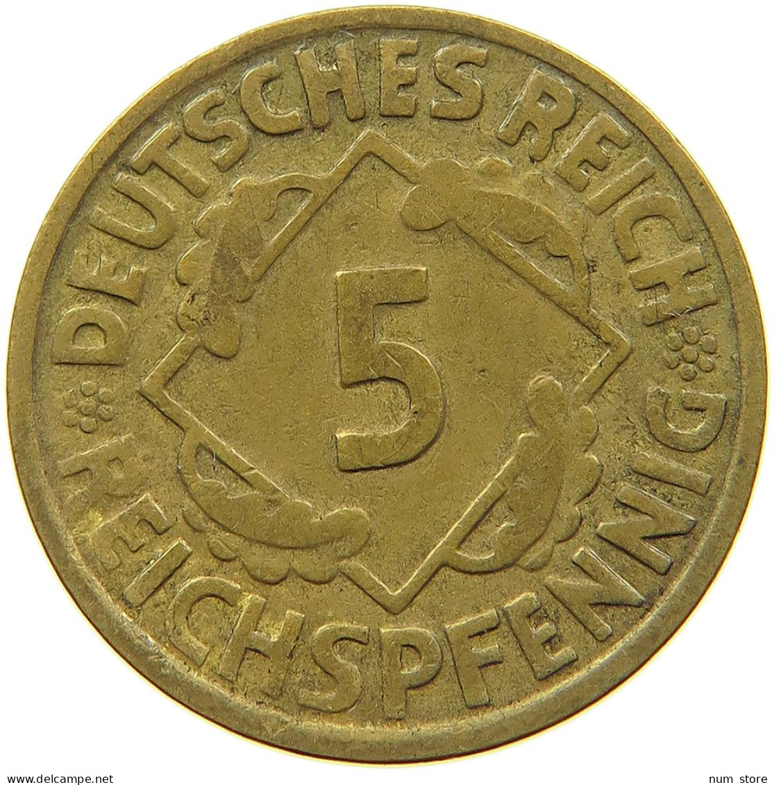 WEIMARER REPUBLIK 5 PFENNIG 1924 G  #MA 099003 - 5 Rentenpfennig & 5 Reichspfennig