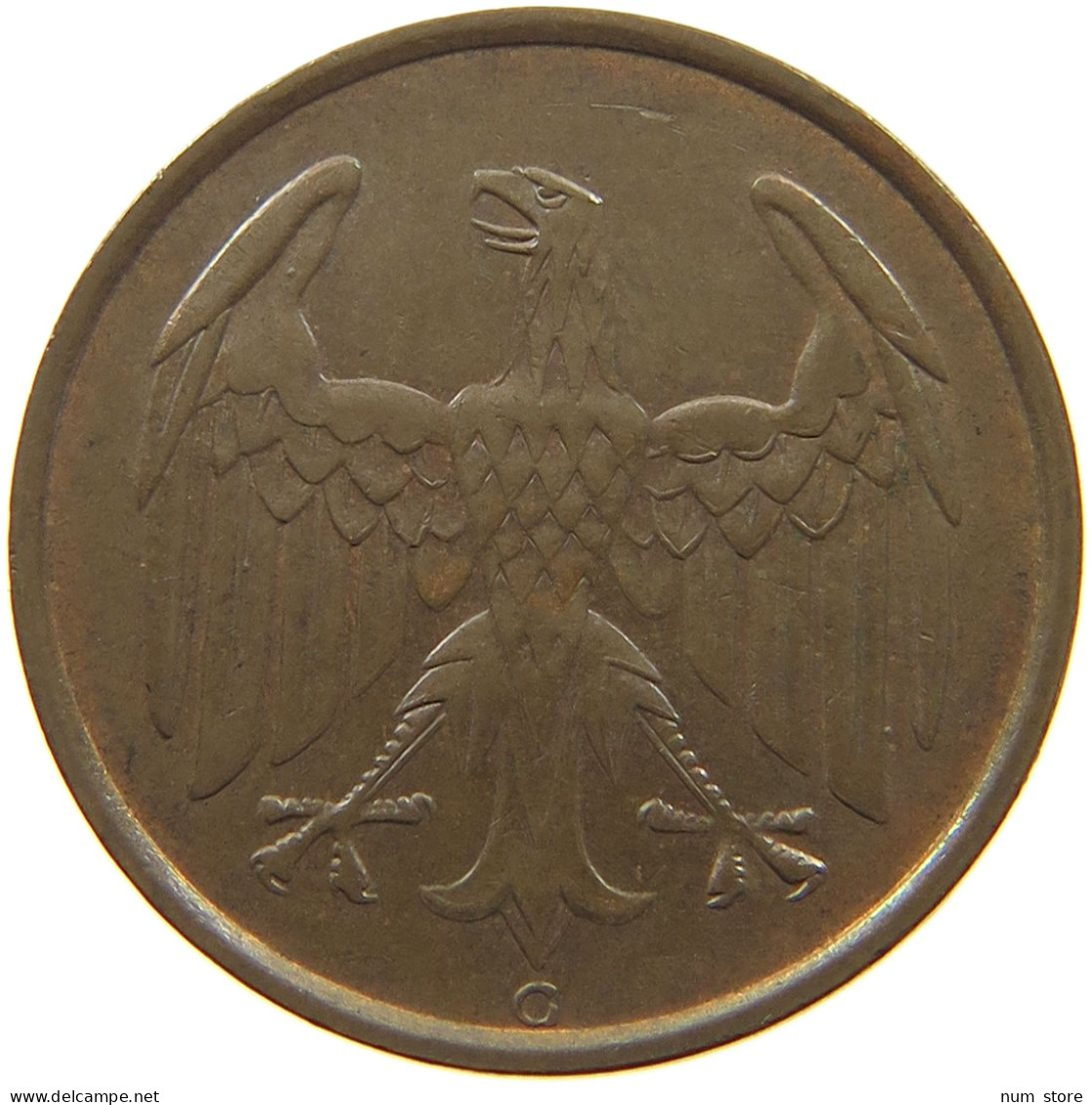 WEIMARER REPUBLIK 4 PFENNIG 1932 G WEIMARER REPUBLIK: J.315, 4 REICHSPFENNIG 1932 G #MA 000296 - 4 Reichspfennig