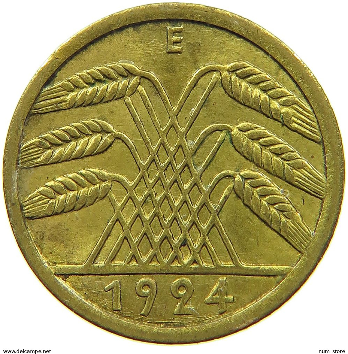 WEIMARER REPUBLIK 5 PFENNIG 1924 E  #MA 099013 - 5 Rentenpfennig & 5 Reichspfennig
