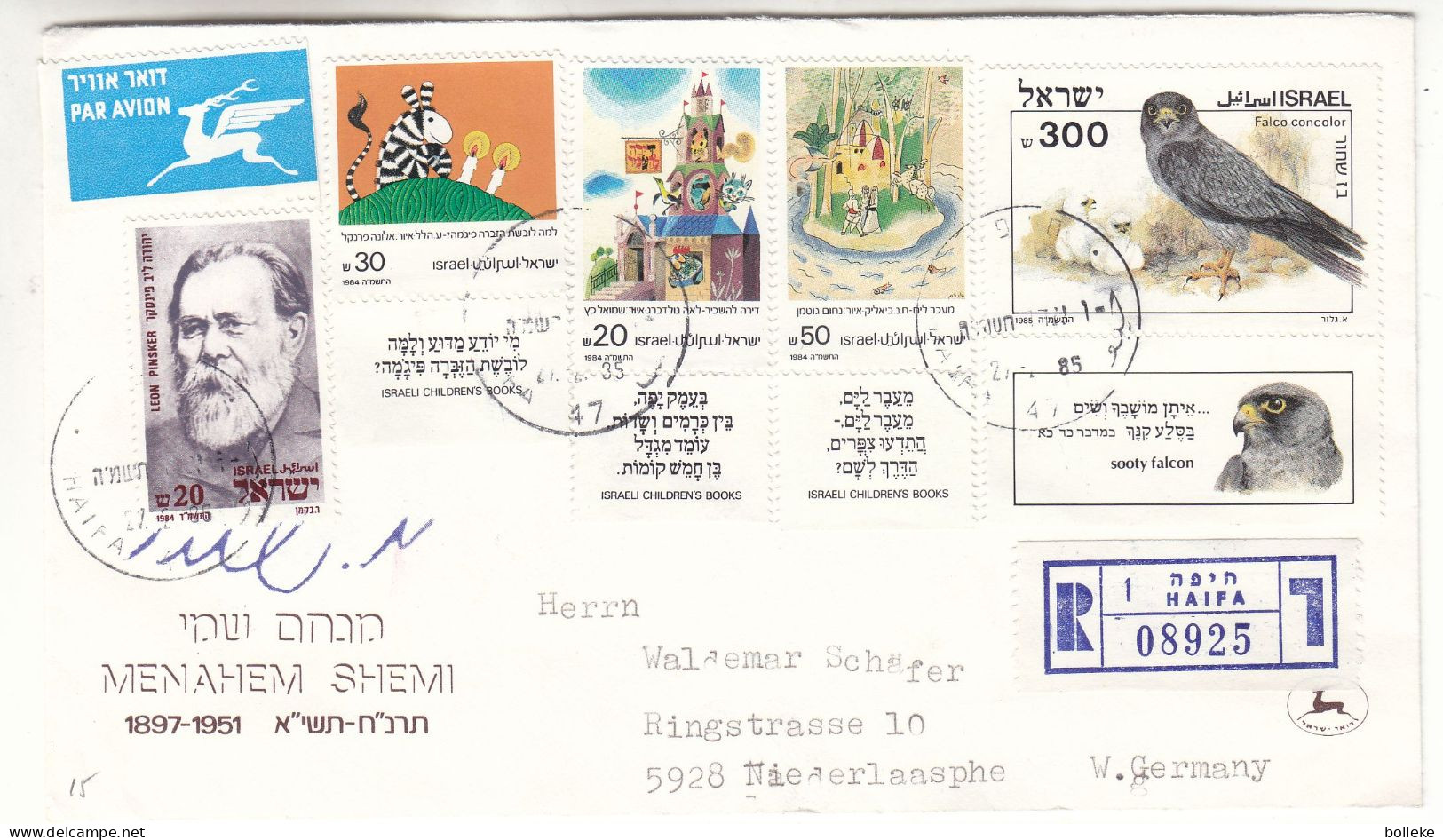 Israël - Lettre Recom De 1985 - Oblit Haifa - Rapaces - - Lettres & Documents