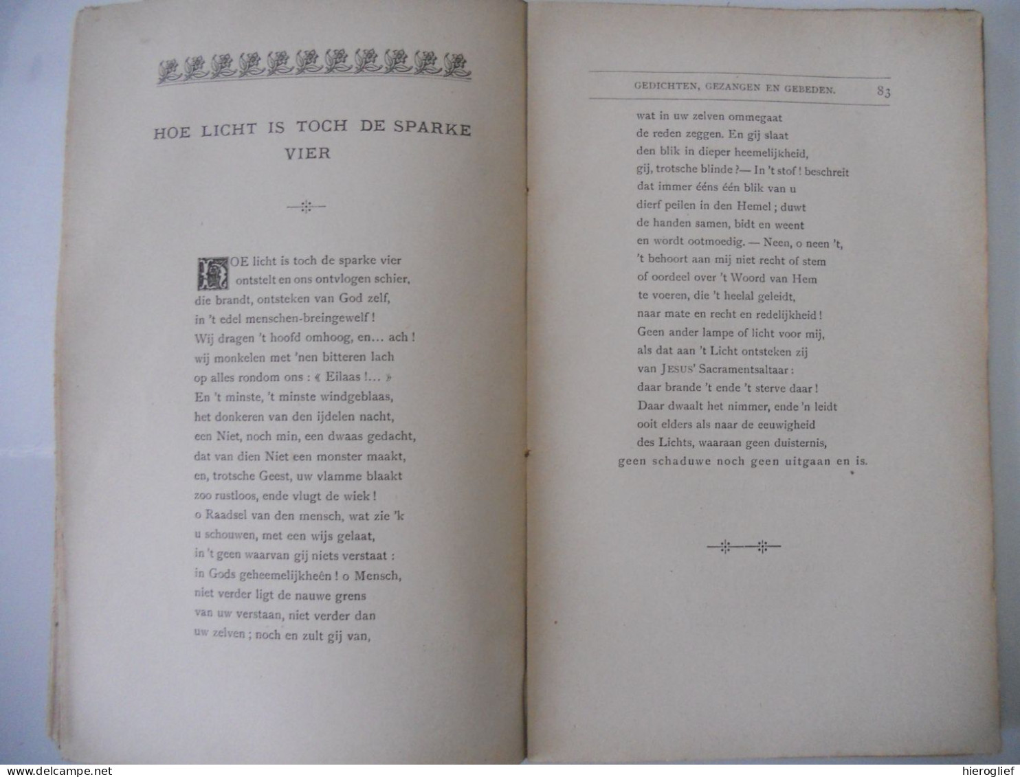 Gedichten Gezangen & Gebeden - Kleengedichtjes Door Guido Gezelle 1893 Roeselare De Meester / Brugge Kortrijk - Poésie