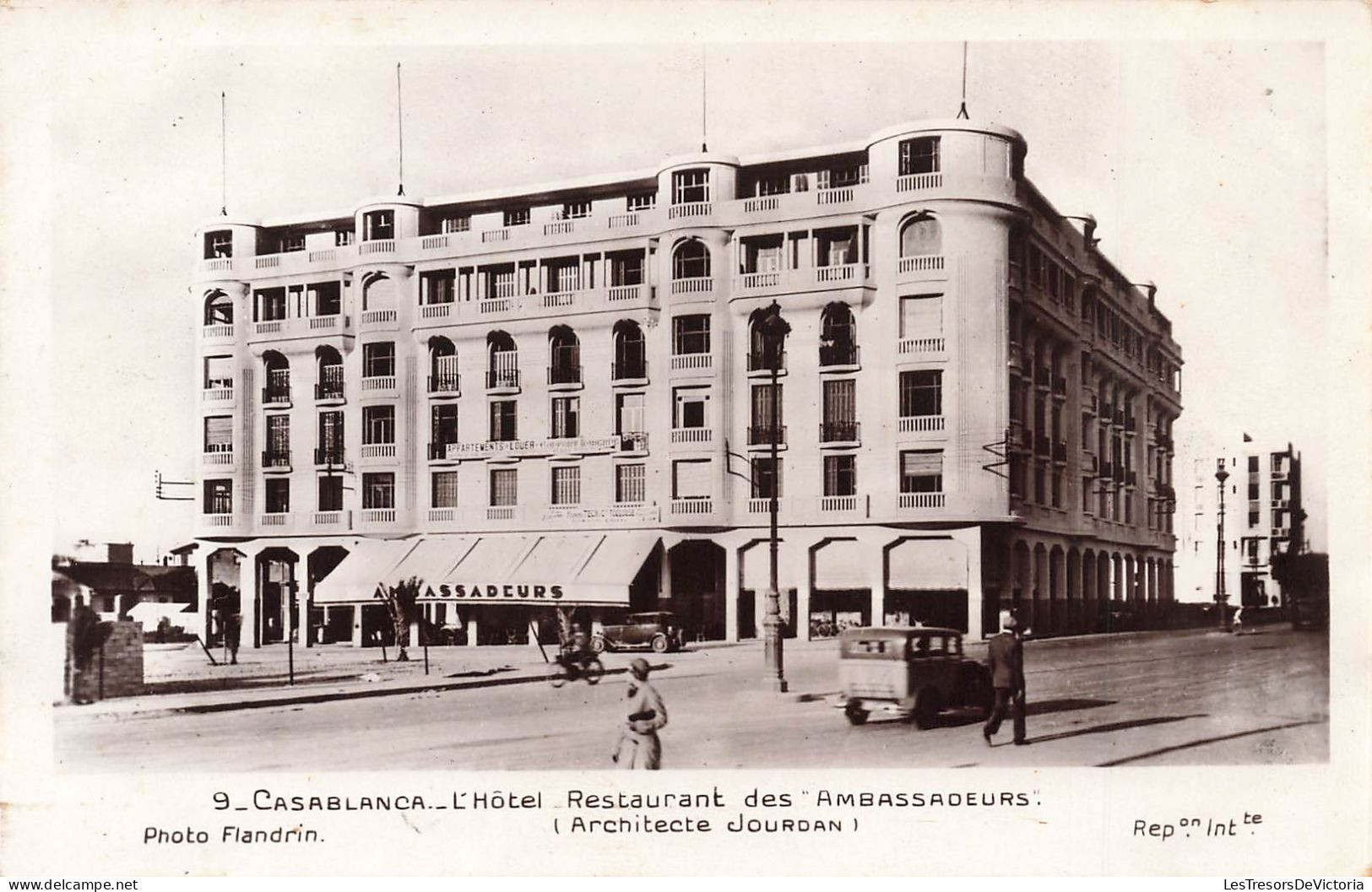 MAROC - Casablanca - L'Hôtel Restaurant Des Ambassadeurs (Architecte Jourdan) - Carte Postale Ancienne - Casablanca