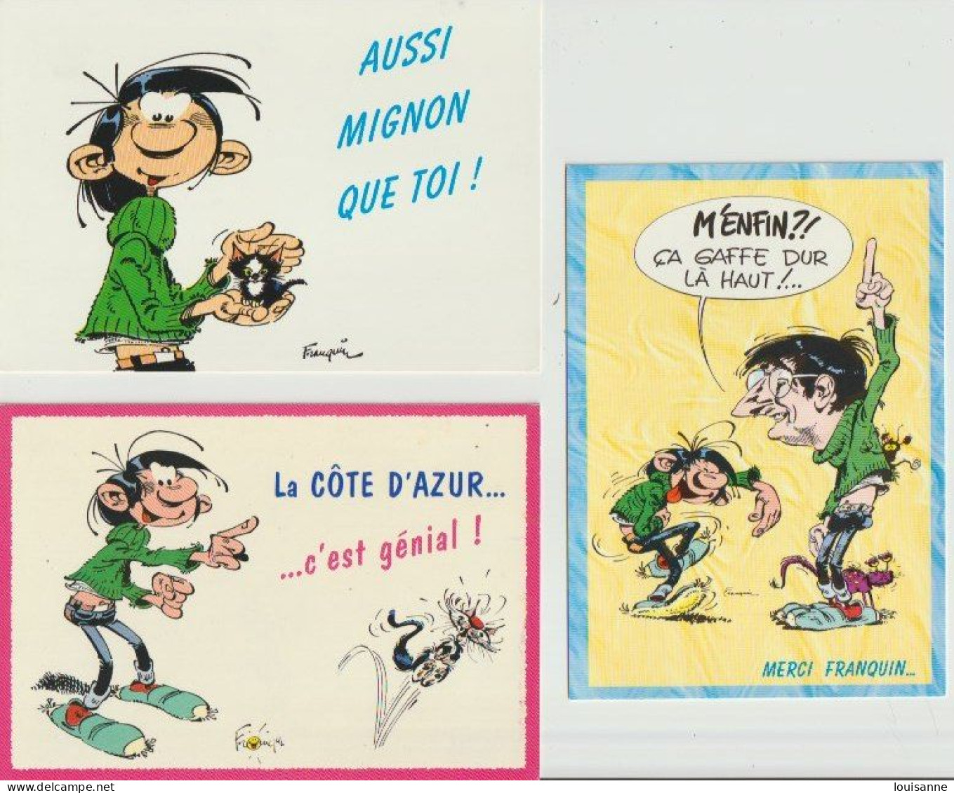 3  C P M  SIGNÉES   FRANQUIN   - 23 / 11 / 55 ) - Collezioni E Lotti