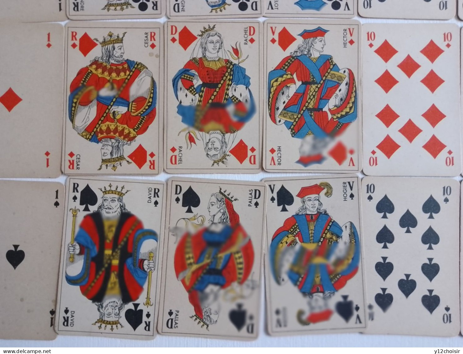 Ancien Jeu De 32 Cartes à Jouer Avec Nom Pour Chaque Personnage Figurine - Andere & Zonder Classificatie