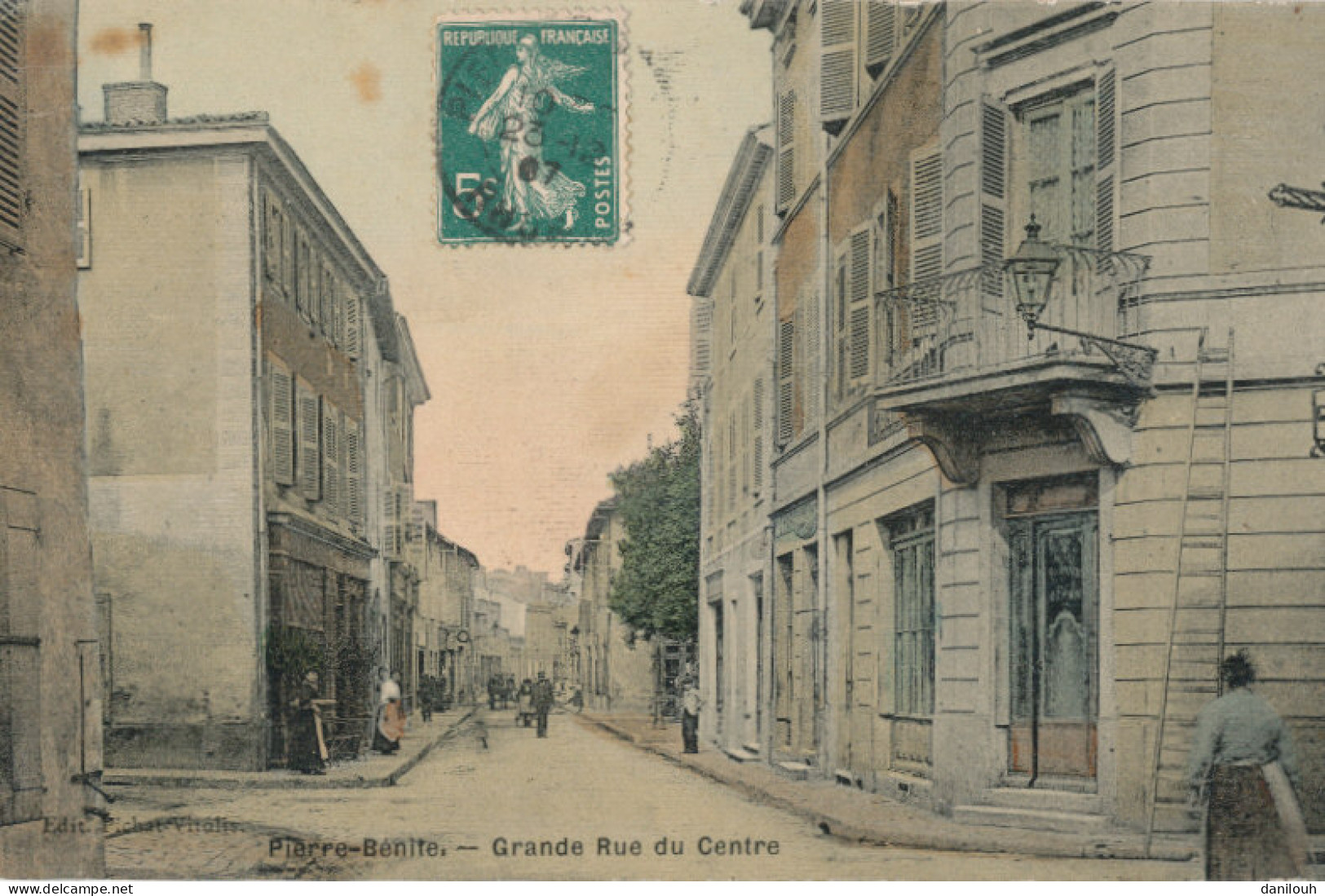 69 // PIERRE BENITE   Grande Rue Du Centre   Toilée Colorisée - Pierre Benite