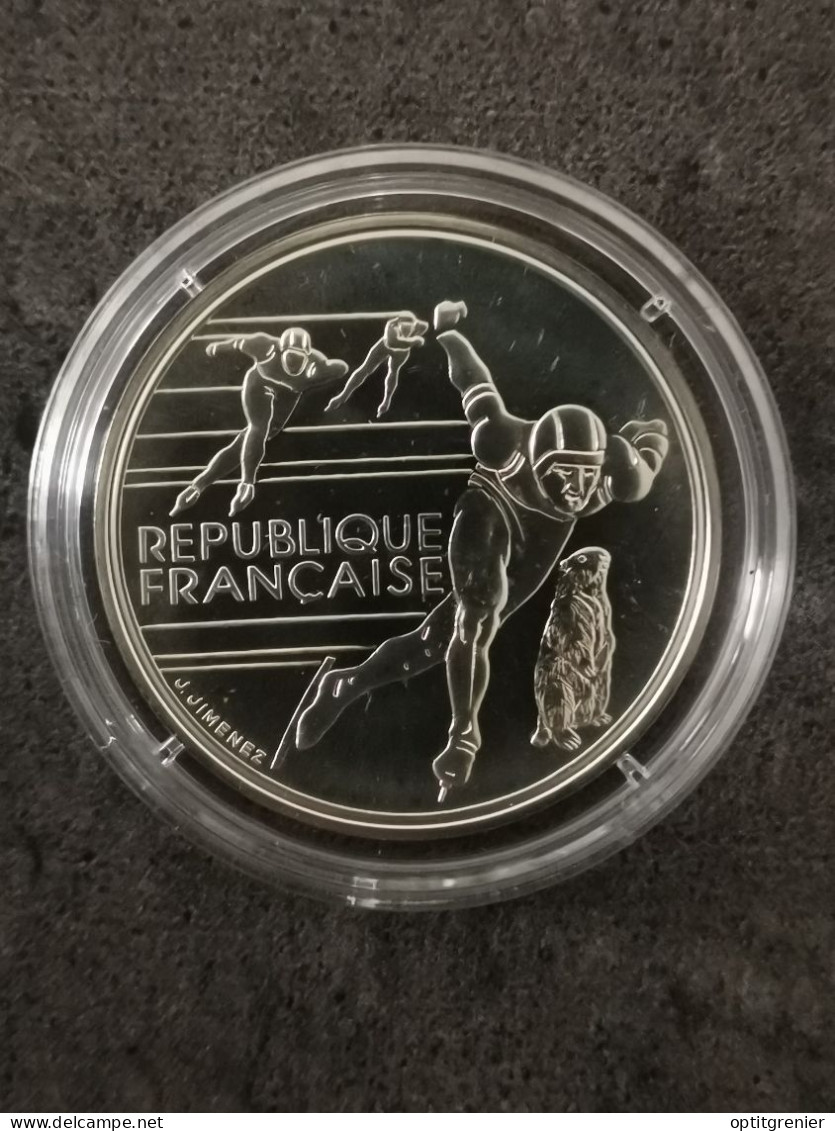 ESSAI 100 FRANCS ARGENT BE 1990 PATINAGE DE VITESSE JO ALBERTVILLE 1992 / FRANCE SILVER PROOF - Essais, Piéforts, épreuves & Flans Brunis