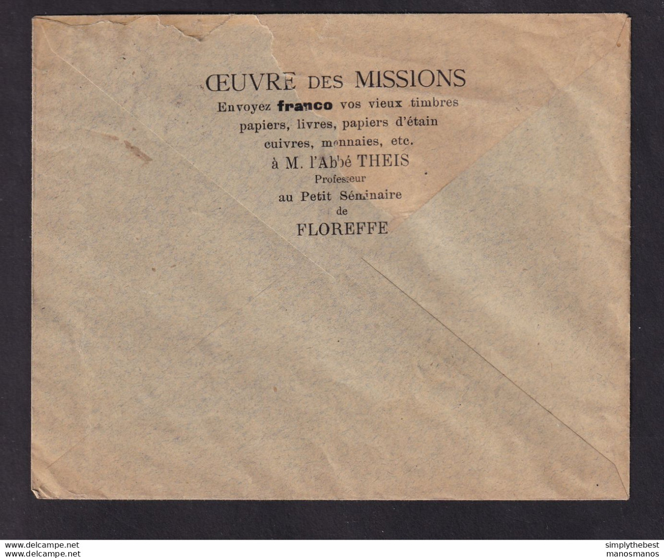 DDCC 106 -- J.O. ANVERS 1920 - Enveloppe TP Jeux Olympiques FLOREFFE 1921 - Illustrée Oeuvre Missions Du Petit Séminaire - Verano 1920: Amberes (Anvers)