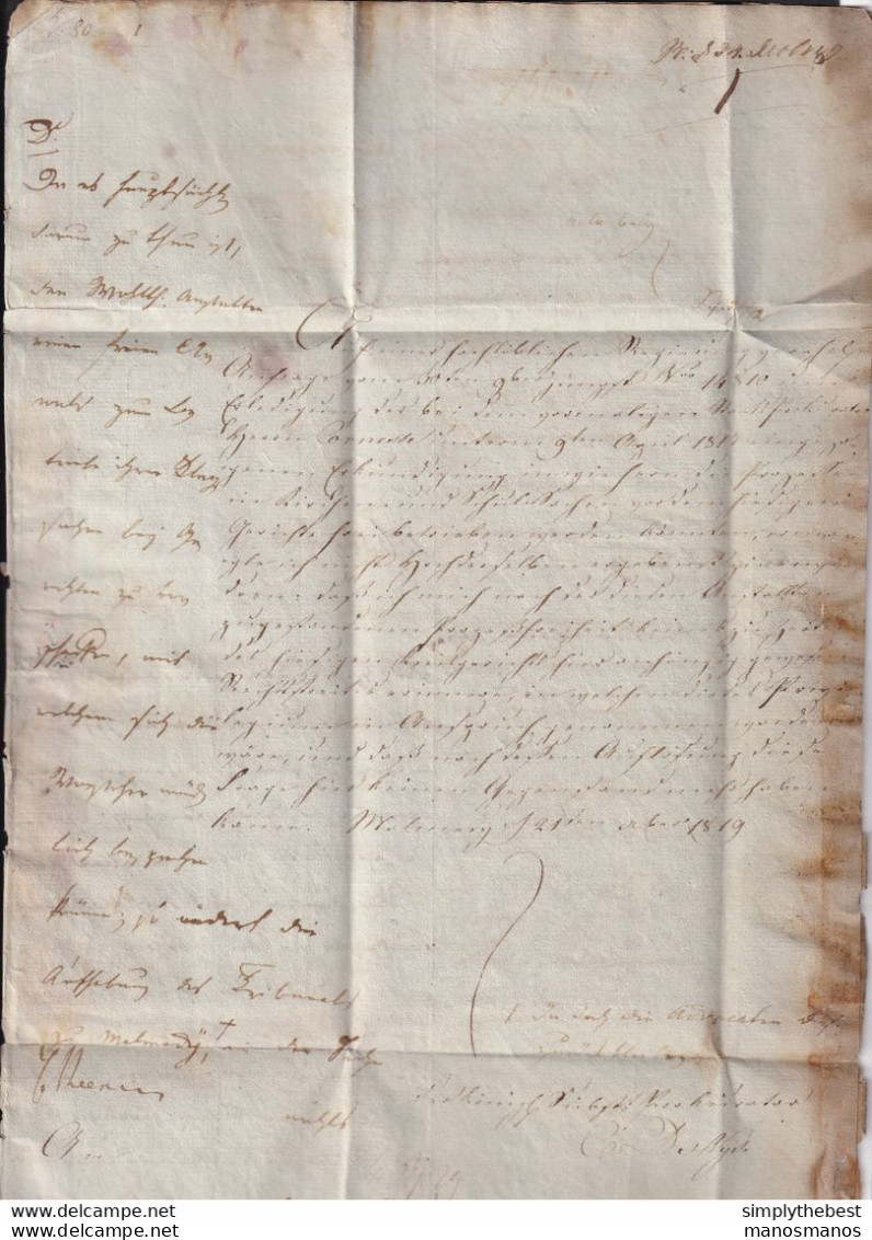 DDBB 620 -- CANTONS DE L'EST - Lettre Précurseur MALMEDY (Belle Frappe) En 1819 Vers AACHEN - Franco ? - Texte Allemand - Other & Unclassified