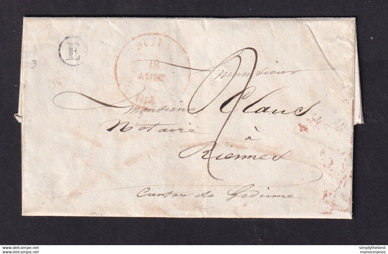 DDZ 901 - Lettre Précurseur (texte Incomplet) BOUILLON 1842 Vers GEDINNE (Type 18) - Boite Rurale E , Origine SUGNY - Poste Rurale