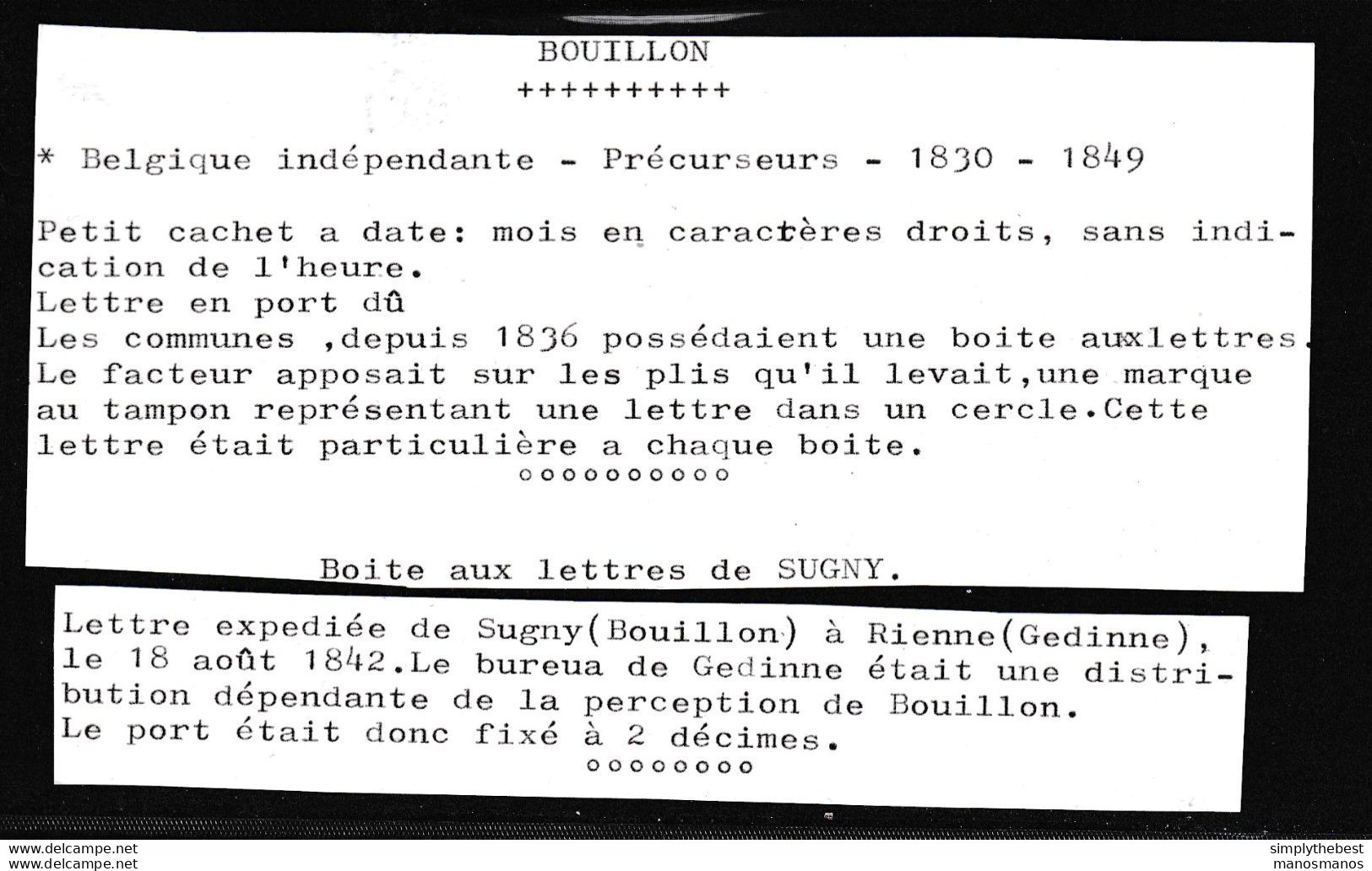 DDZ 901 - Lettre Précurseur (texte Incomplet) BOUILLON 1842 Vers GEDINNE (Type 18) - Boite Rurale E , Origine SUGNY - Poste Rurale