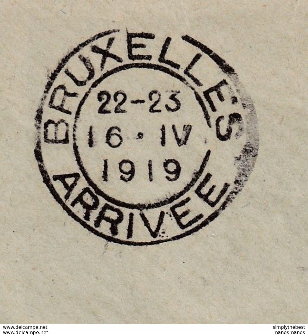 38/086 - FORTUNE 1919 - Enveloppe TP Albert RARE Cachet Hexagonal De Gare WAUTHIER BRAINE 1919 - Fortune Cancels (1919)