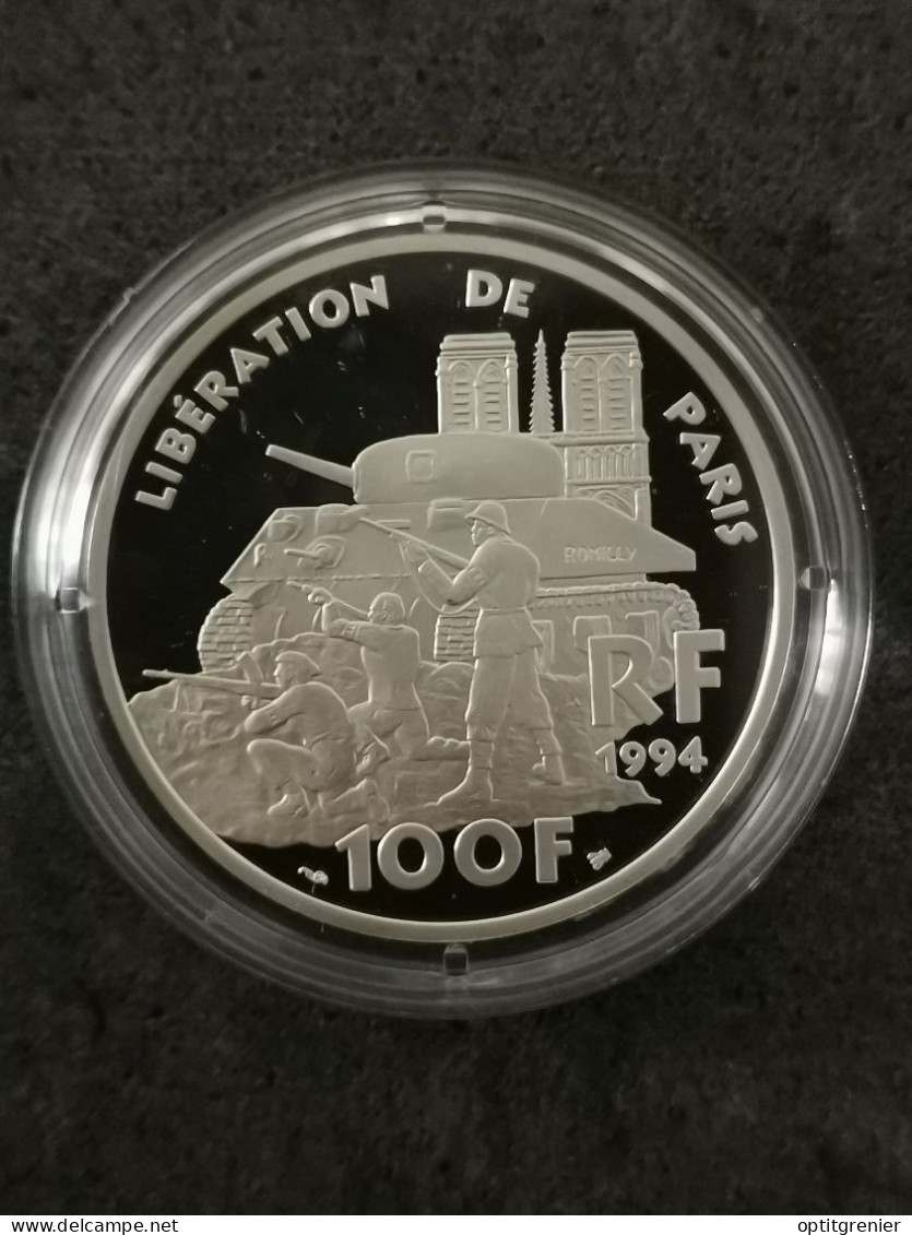 ESSAI 100 FRANCS ARGENT BE 1994 LIBERATION DE PARIS 1850 EX. / FRANCE SILVER PROOF - Prova