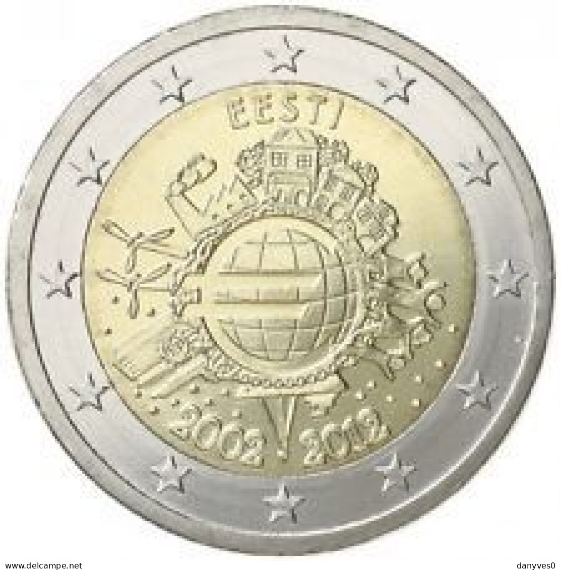 Pièce  Commémorative 2 Euro  Estonie 2012 UNC   "  10 ème Anniversaire De L' Euro  " - Estonie