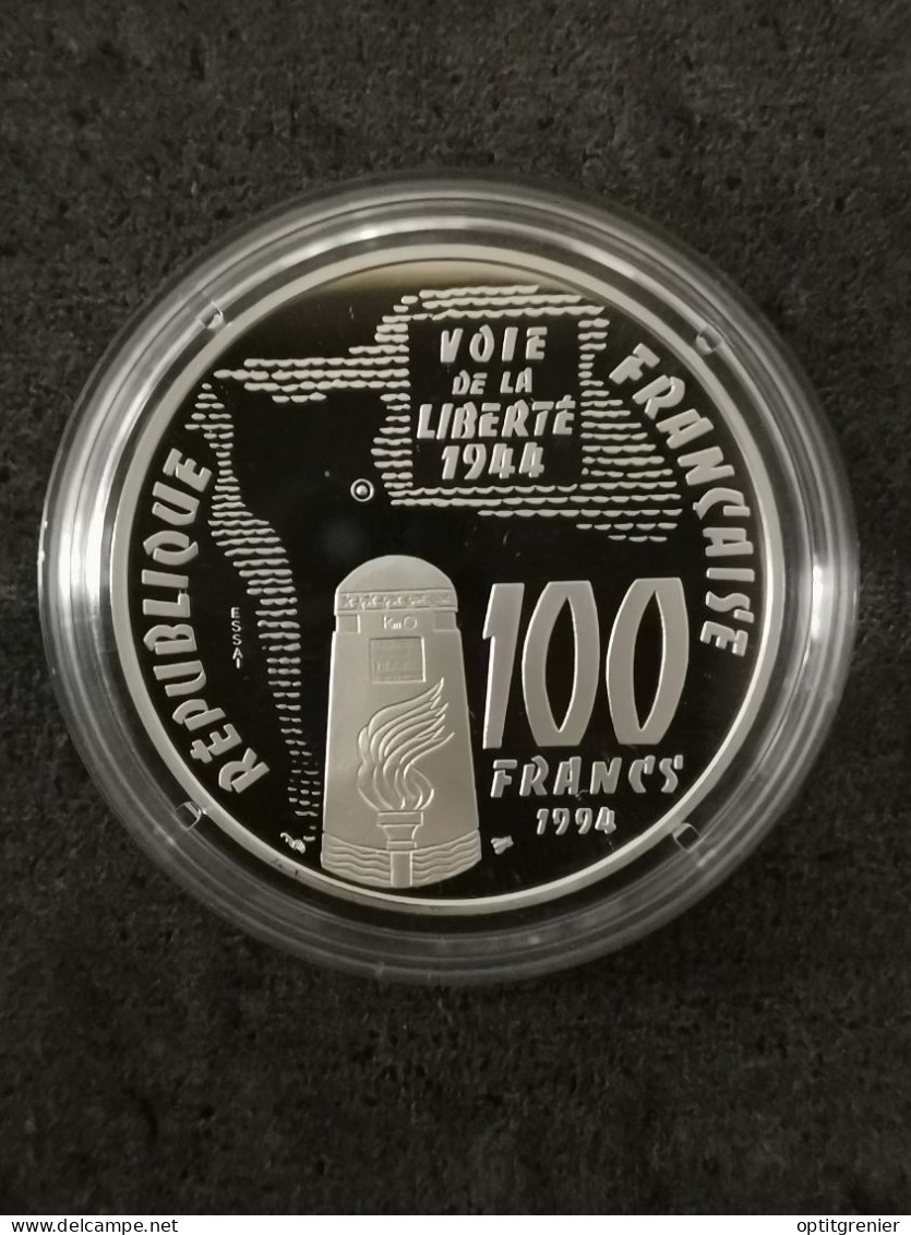 ESSAI 100 FRANCS ARGENT BE 1994 SAINTE MERE EGLISE 1460 EX. / FRANCE SILVER PROOF - Essais, Piéforts, épreuves & Flans Brunis