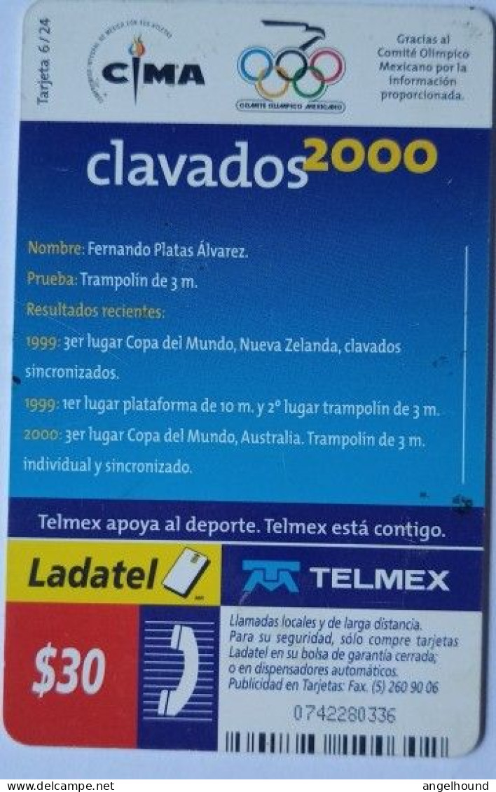 Mexico Ladatel $30 Chip Card - Clavados 6/24 - Mexique