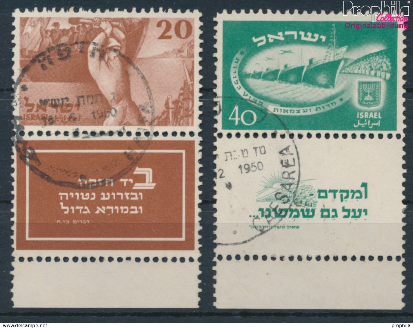 Israel 30-31 Mit Tab (kompl.Ausg.) Gestempelt 1950 Unabhängigkeit (10256664 - Gebraucht (mit Tabs)