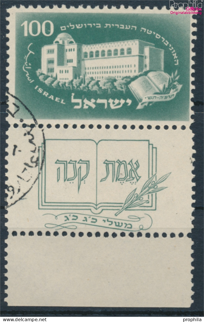 Israel 32 Mit Tab (kompl.Ausg.) Gestempelt 1950 Universität (10256662 - Used Stamps (with Tabs)