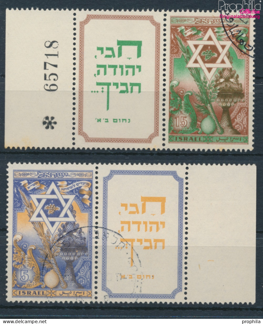 Israel 39-40 Mit Tab (kompl.Ausg.) Gestempelt 1950 Jüdische Festtage (10256659 - Gebruikt (met Tabs)