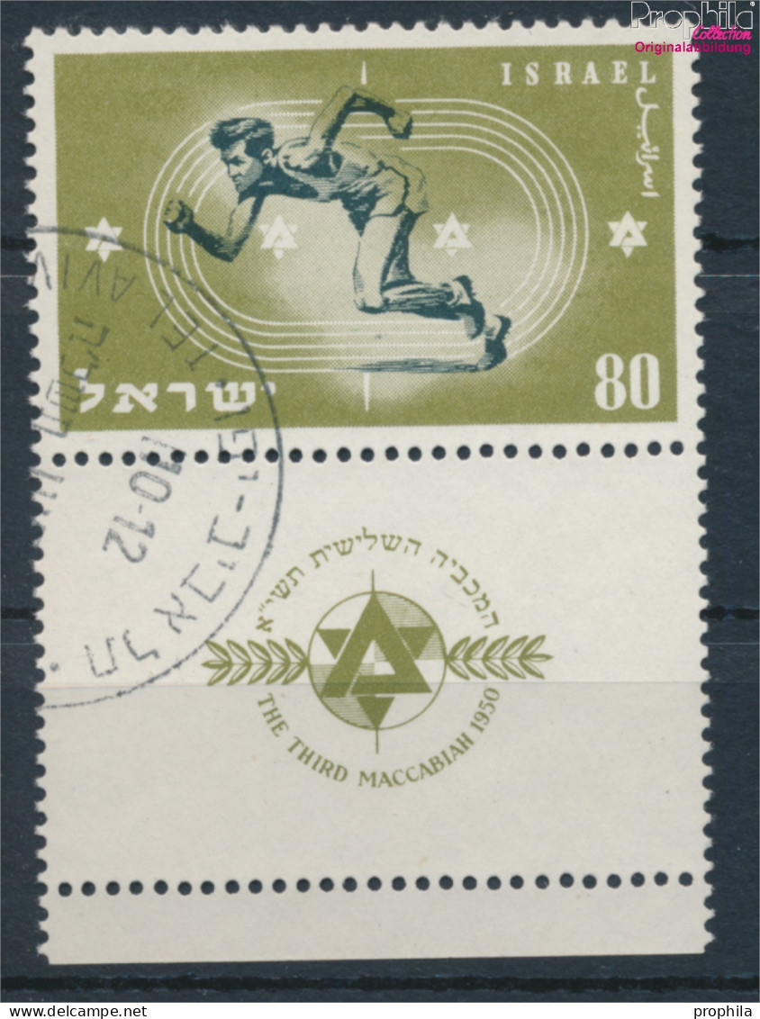 Israel 41 Mit Tab (kompl.Ausg.) Gestempelt 1950 Sportfest In Israel (10256658 - Gebraucht (mit Tabs)