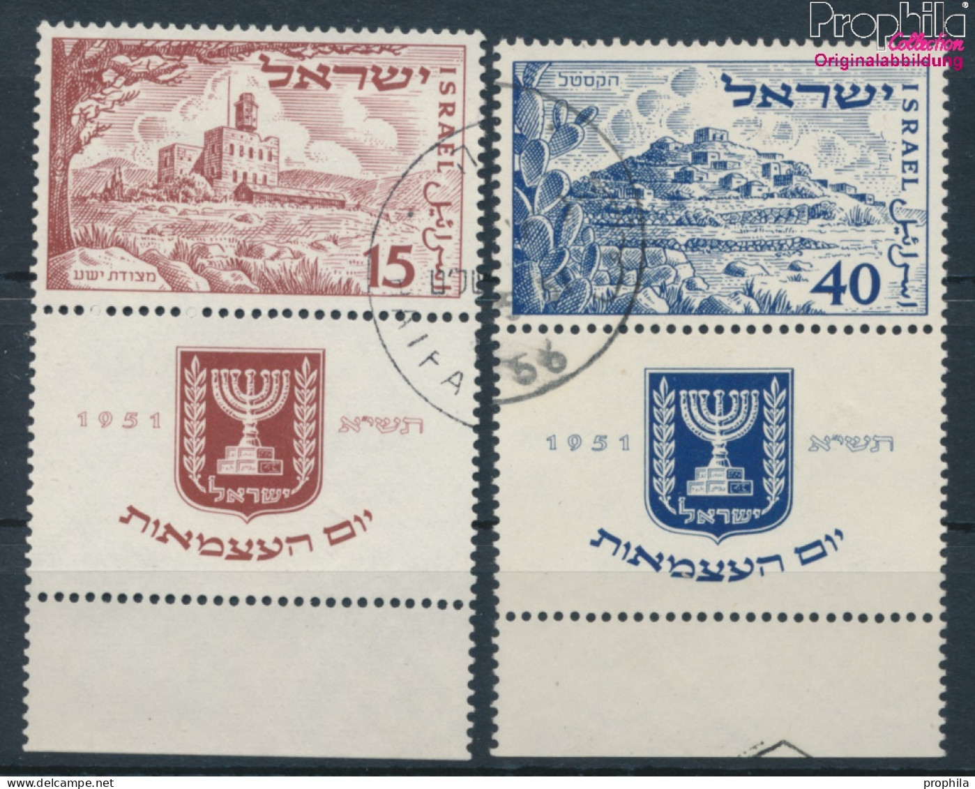 Israel 57-58 Mit Tab (kompl.Ausg.) Gestempelt 1951 Unabhängigkeit (10256648 - Usados (con Tab)