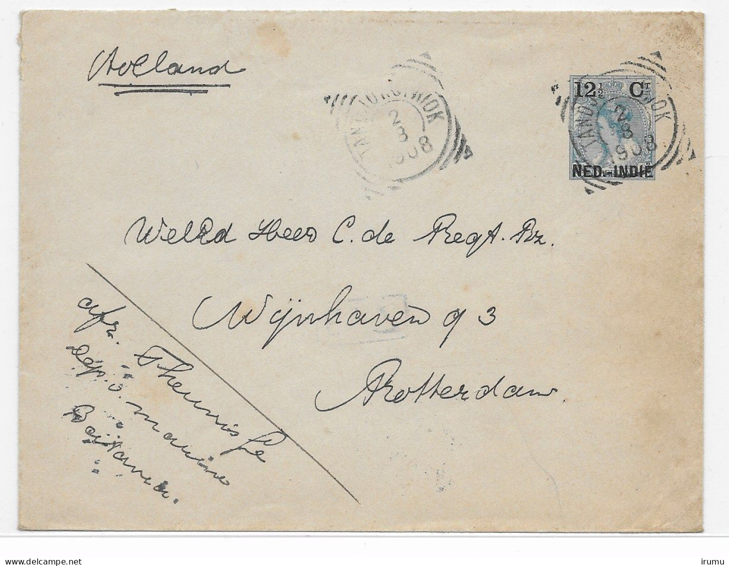 Ned. Indië 1903, Enveloppe G19 Gebruikt TANDJONGPRIOK Kw 17.5 EUR (SN 1045) - Nederlands-Indië