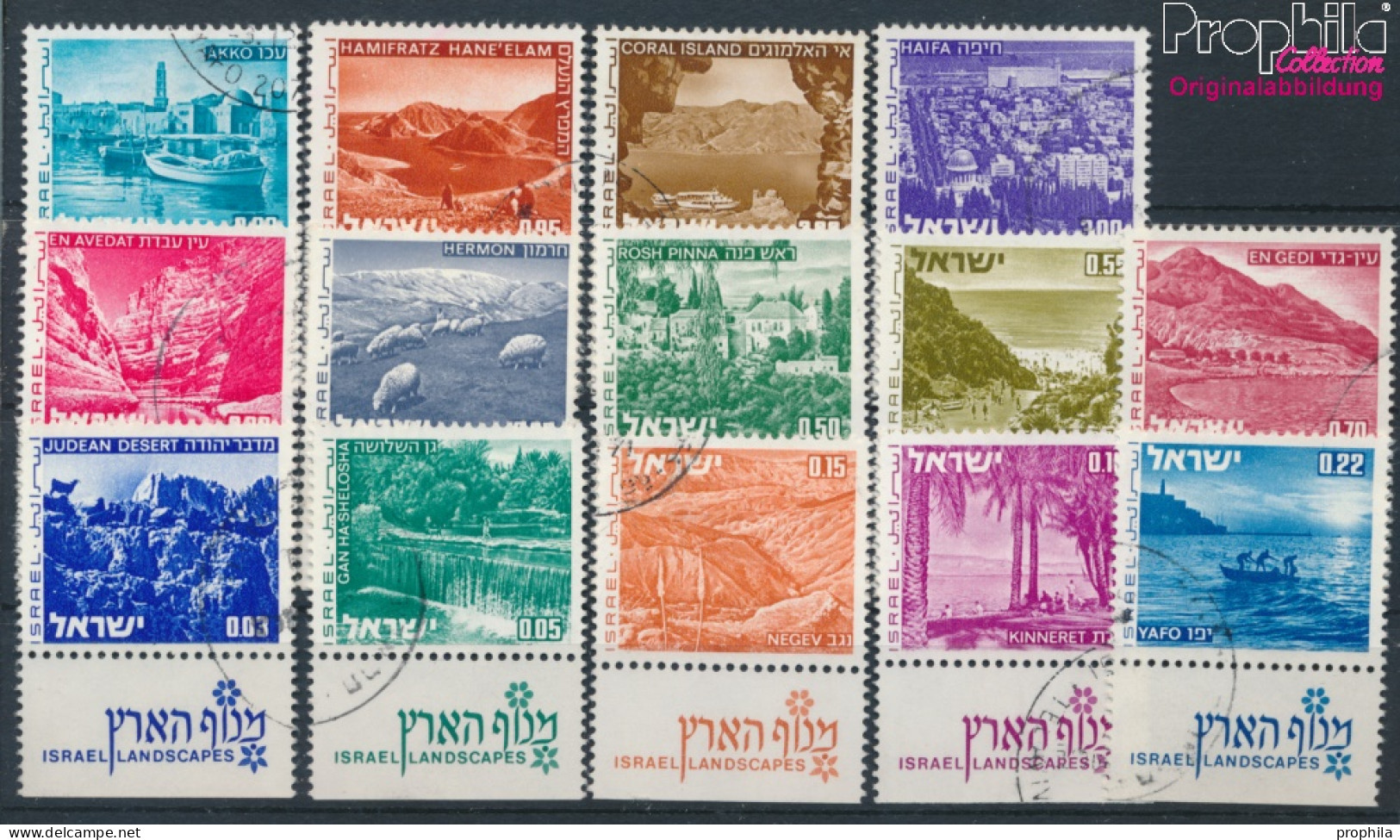 Israel 524x-537x Mit Tab (kompl.Ausg.) Gestempelt 1971 Landschaften (10256621 - Gebruikt (met Tabs)