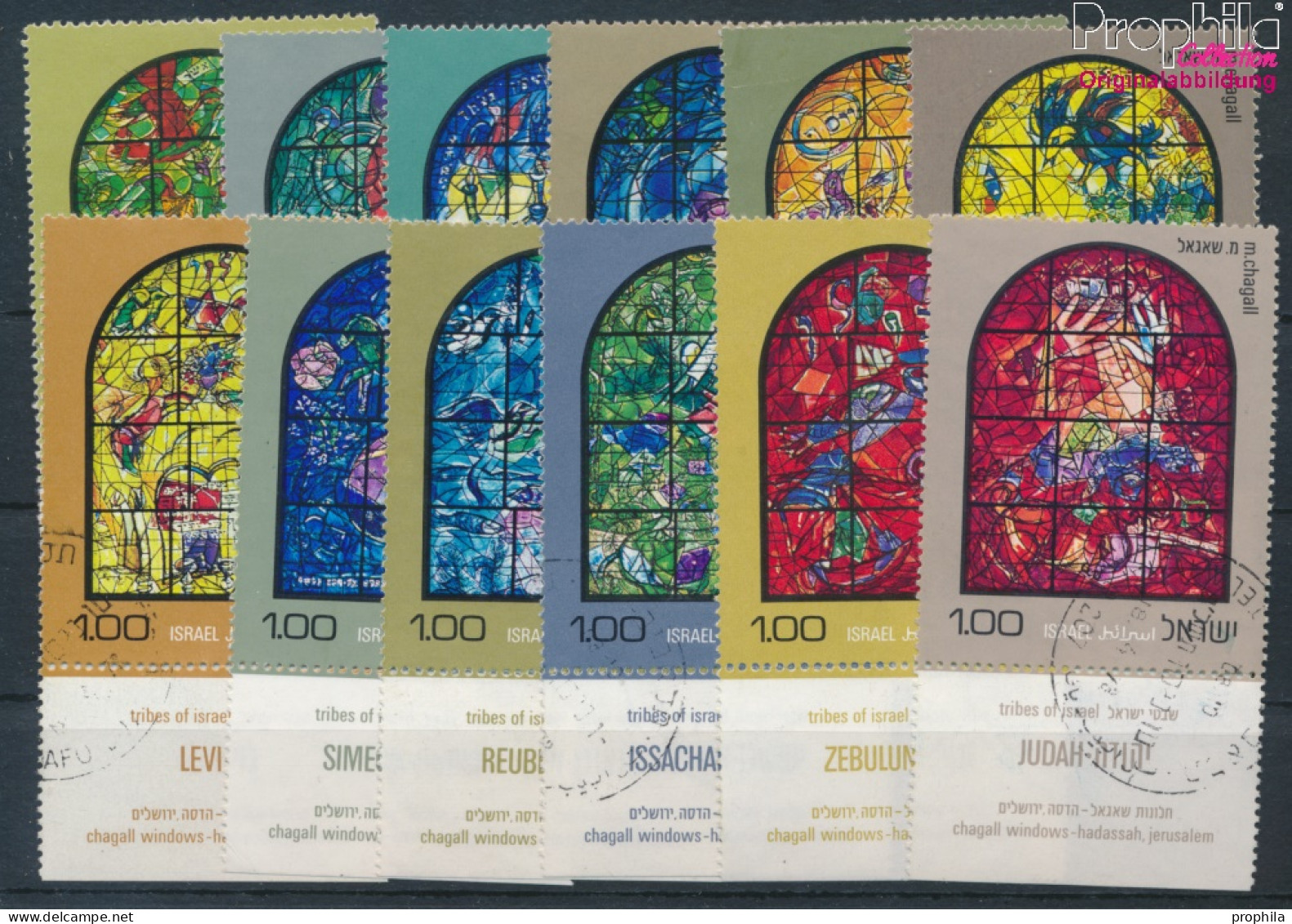 Israel 576-587 Mit Tab (kompl.Ausg.) Gestempelt 1973 Mosaikfenster (10256617 - Used Stamps (with Tabs)