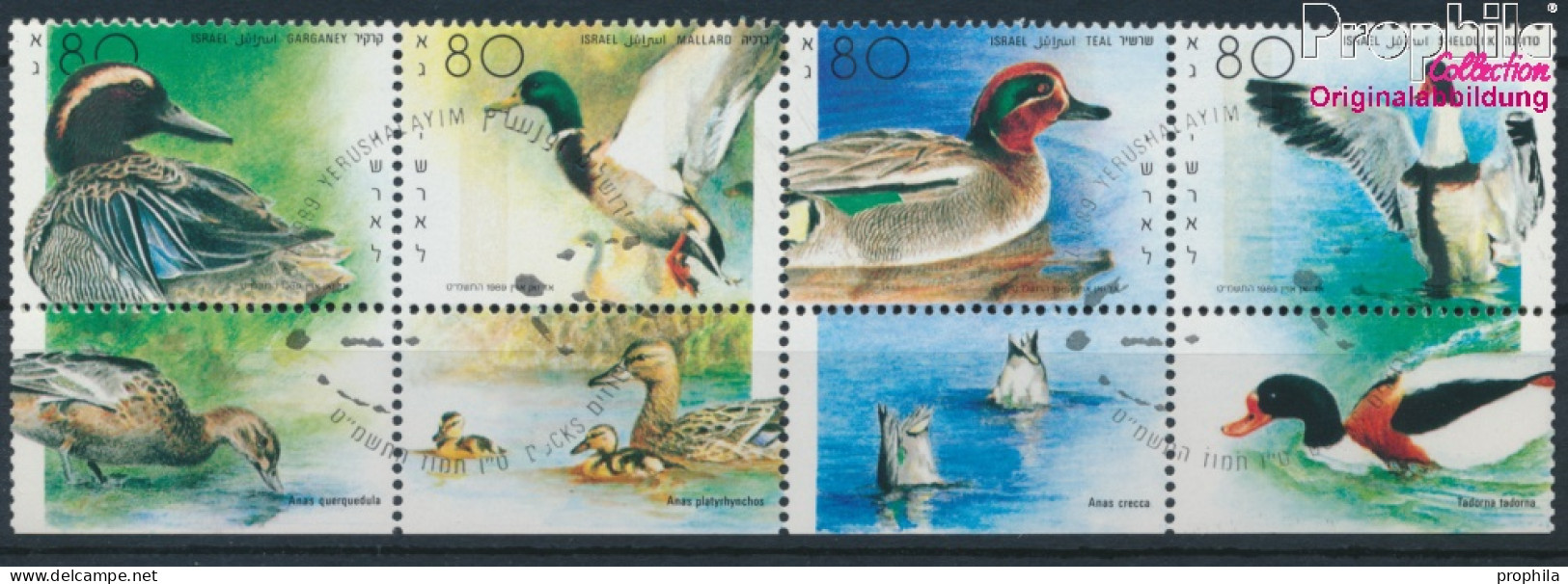 Israel 1131-1134 Mit Tab (kompl.Ausg.) Viererstreifen Gestempelt 1989 Gänsevögel (10256603 - Used Stamps (with Tabs)