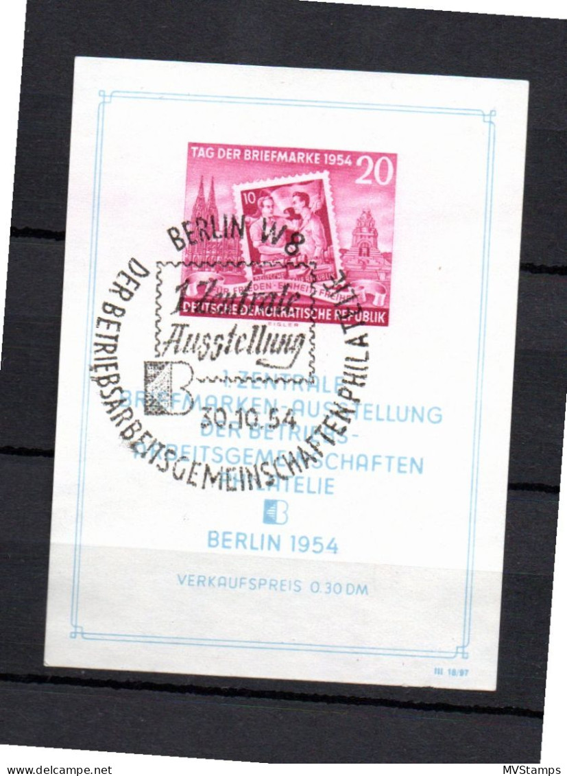 East Germany (DDR) 1954 Sheet Stampexhibition Berlin (Michel Block 10) Nice Used - 1950-1970