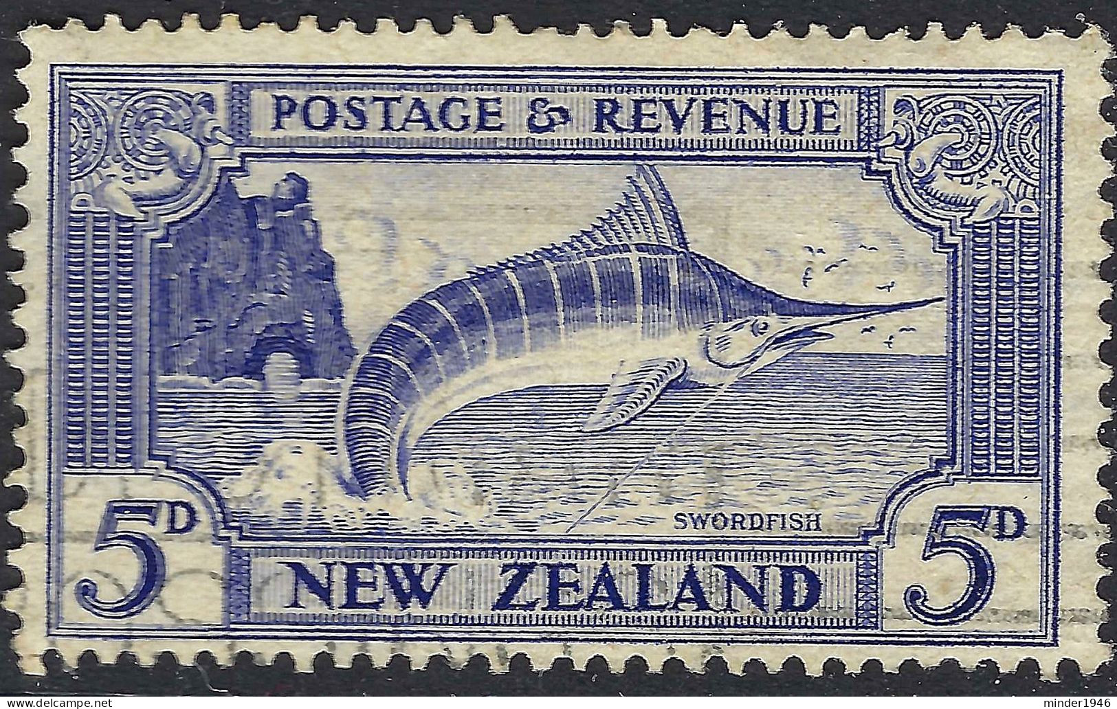 NEW ZEALAND 1936 KGVI 5d Ultramarine SG584 Used - Officials