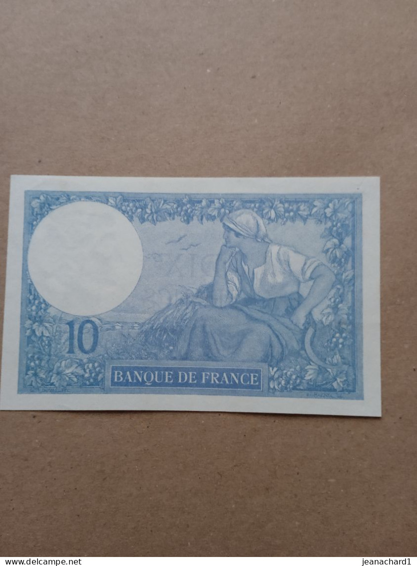10 Francs Du 8-4-1921 - 10 F 1916-1942 ''Minerve''