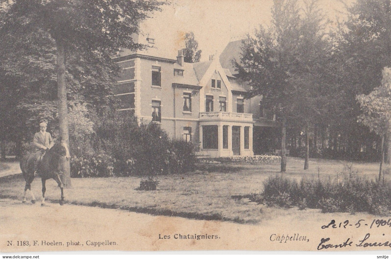 KAPELLEN 1904 KASTEEL VILLA LES CHATAIGNIERS RUITER TE PAARD - HOELEN 1183 - Kapellen