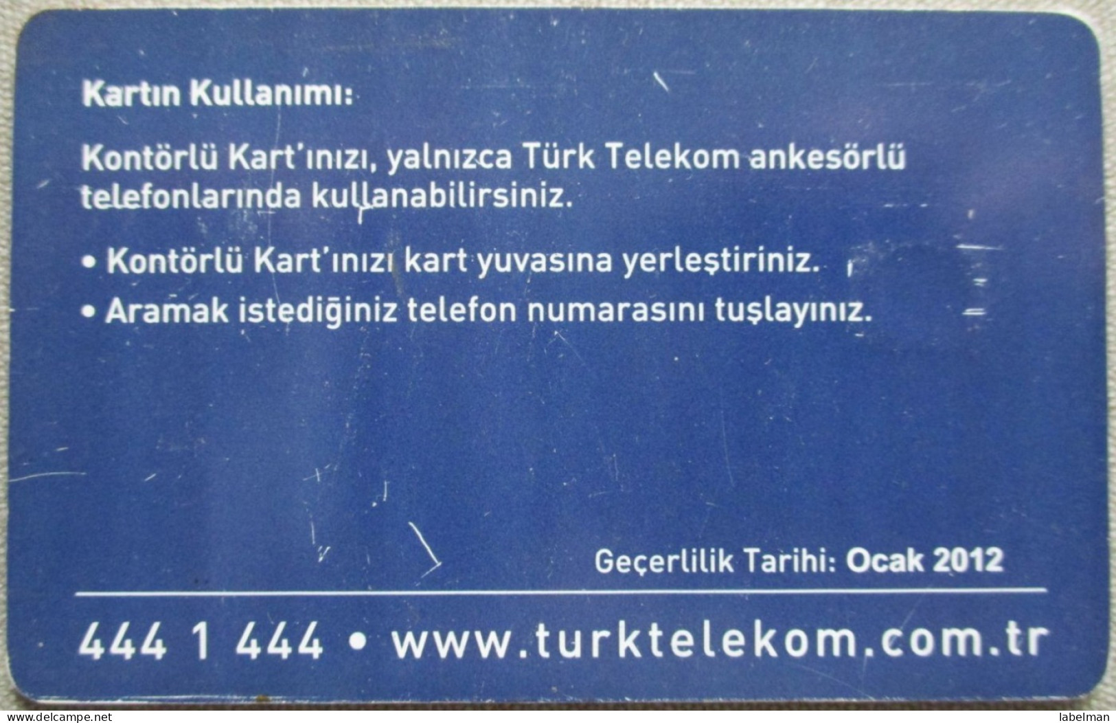 TURKEY KONTORLU TELEFON TELEPHONE PHONE TELEFONWERTKARTE PHONECARD CARTELA CARD CARTE KARTE COLLECTOR BEZEQ 50 UNITS - Turquie