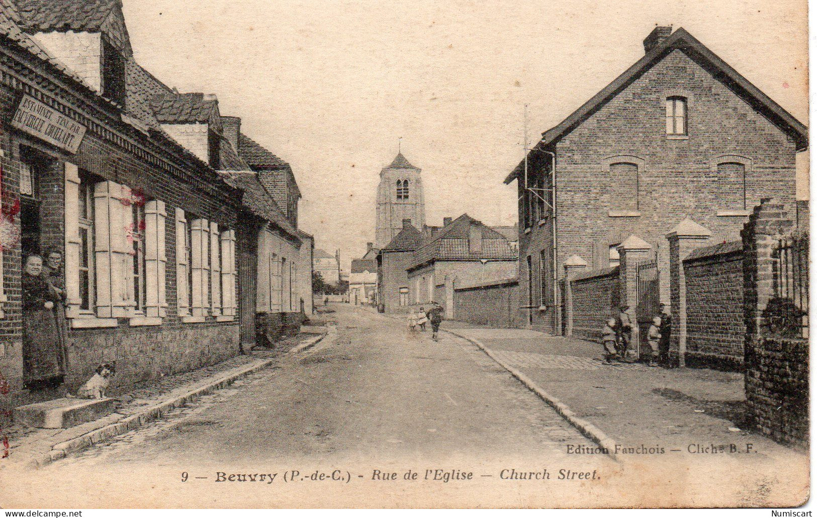 Beuvry Animée Rue De L'Eglise Estaminet - Beuvry