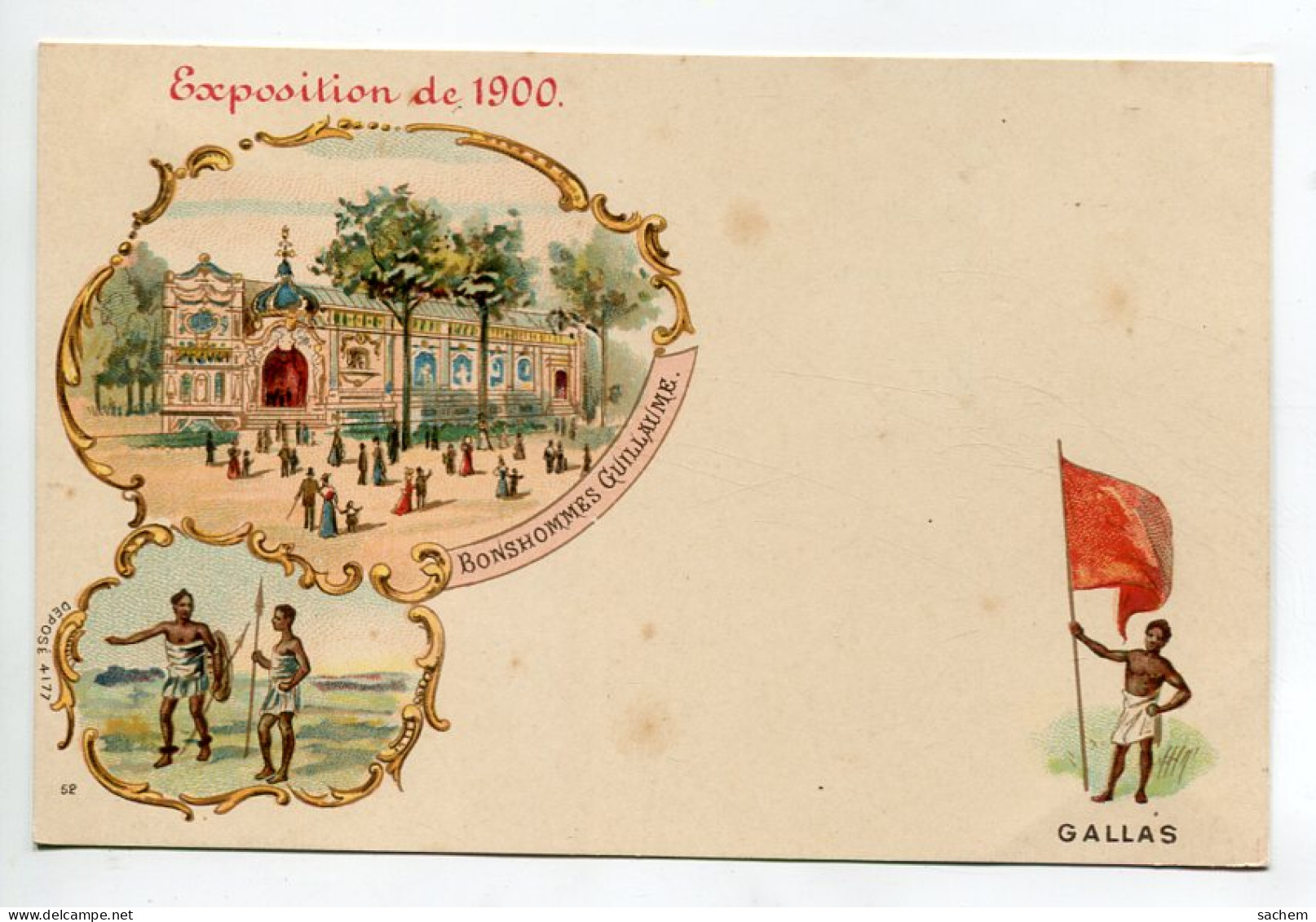 SOMALIE  Exposition 1900 Paris - Porte Drapeau  Et Indigènes - Batiments  Bonhommes Guillaume     D19 2023 - Somalia