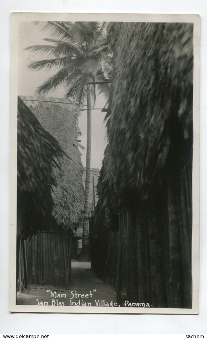 PANAMA SAN BLAS Indian Village Main Street Maisons Toits Paille   D19 2023  - Panama