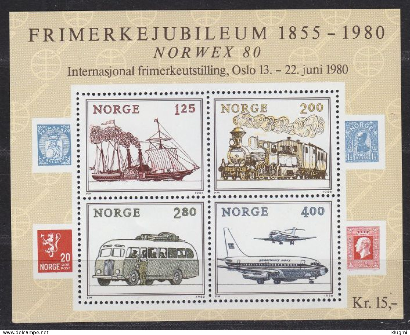 NORWEGEN NORWAY [1980] MiNr 0817-20 Block 3 ( **/mnh ) Verkehr - Neufs