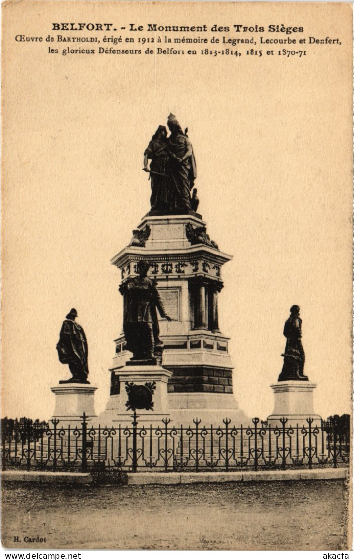 CPA Siege De Belfort Monument Des Trois (1362977) - Belfort – Siège De Belfort